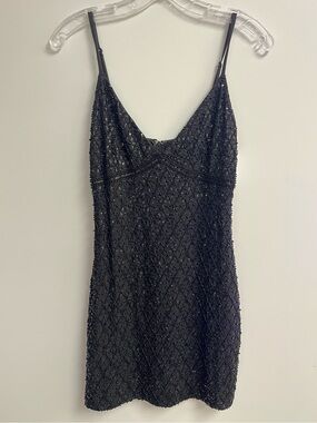 Simons Black Beaded Mini Dress